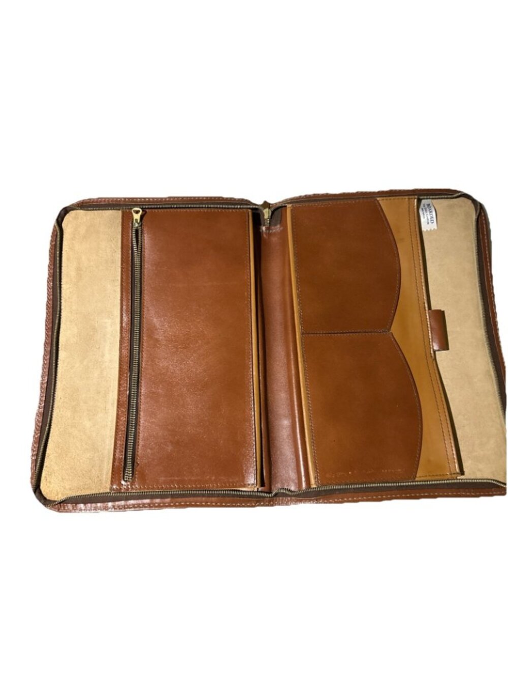 VTG Brown Top Grain Leather Folder Portfolio Document Holder Zip 15” X 11” - Picture 7 of 16